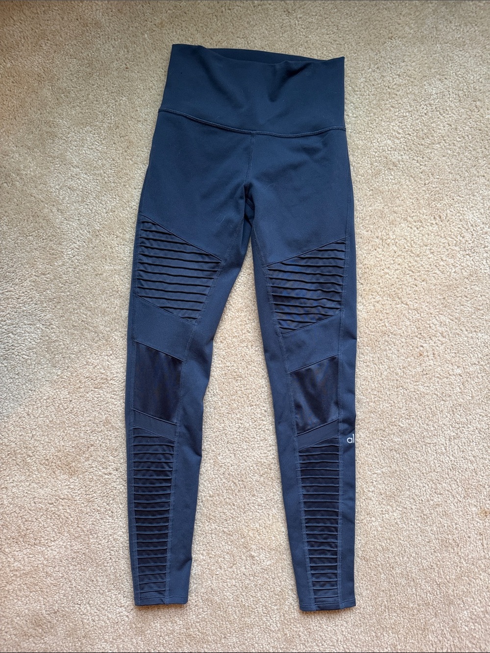 ALO Yoga Navy Moto High-Waist Leggings